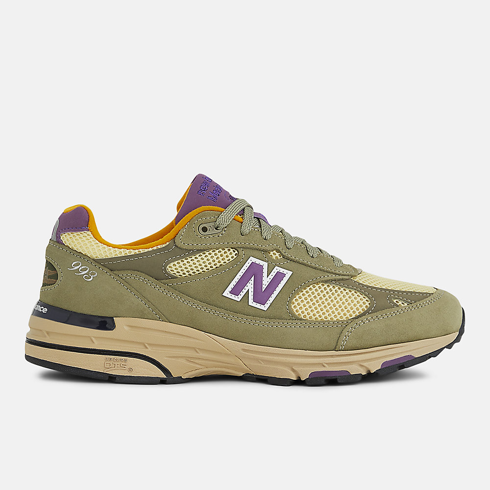 New Balance Made in USA 993 Shoes Olive Leaf with Maize